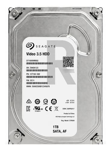 Disco Duro 1tb 3.5 Seagate Video Pc Dvr Cctv Camaras 24/7 Plateado