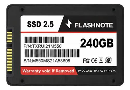 Disco Sólido Ssd 240gb Flashnote 2.5 Interno | Hasta 550 Mb/s Lectura Y 500 M...