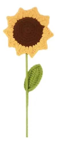 Girasol Tejido a Mano Flores Eternas a Crochet Para Regalo Girasol