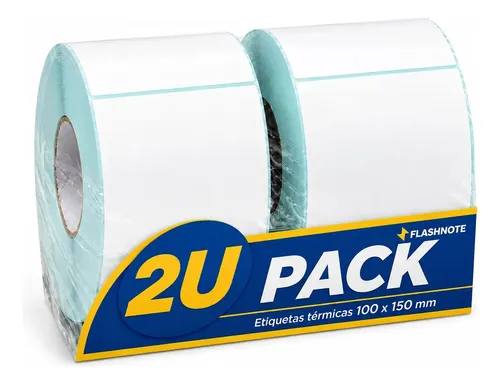 Etiquetas Térmicas Autoadhesivas Rollo 100x150mm Flashnote Pack X2 500 Etiquetas Por Rollo Superficie Impermeable Para Envios Resistente Al Agua Compatible Con Impresoras Zebra Xprinter Blanco